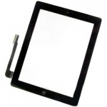 Внешнее стекло с тачскрином iPad 3 (Чёрное) Оригинал + Кнопка Home + Стикер