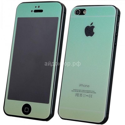 Стекло цветное Glass Gradient комплект iPhone 5 (green/yellow)