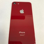 Задняя крышка iPhone 8 (стекло) Красный с кольцом камеры
