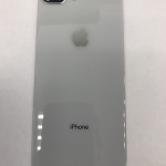 Задняя крышка iPhone 8 Plus (стекло) Серебро с кольцом камеры