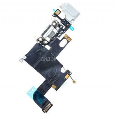 Шлейф iPhone 6  с разъемом зарядки + разъем гарнитуры + микрофон ОРИГИНАЛ (белый)