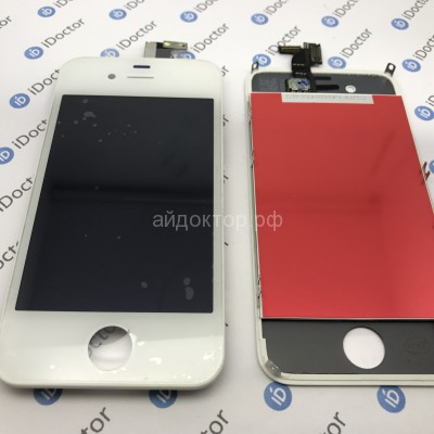 Дисплей iPhone 4S в сборе (белый) ОРИГИНАЛ шлейфа + подсветка копия