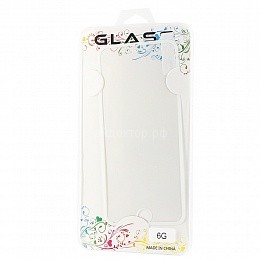 Стекло цветное Glass 3D с тонкой рамкой  iPhone 6 (Белый)