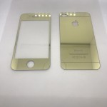 Стекло цветное Glass зеркальное комплект  iPhone 4 (Золотой)