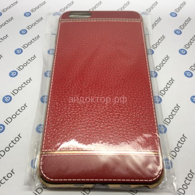 Чехол-накладка - SC010 имитация кожи для Apple iPhone 6 Plus (red)