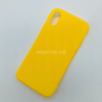 iPhone X Чехол Силиконовый Оригинал (№12) (Жёлтый)