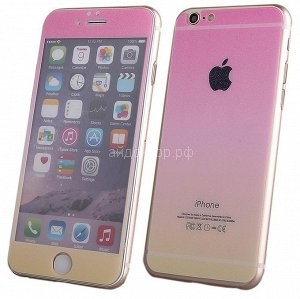 Стекло цветное Glass Gradient комплект iPhone 6 (pink/yellow)