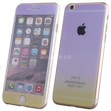 Стекло цветное Glass Gradient комплект iPhone 6 (violet/yellow)