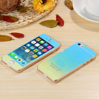 Стекло цветное Glass Gradient комплект iPhone 5 (blue/yellow)