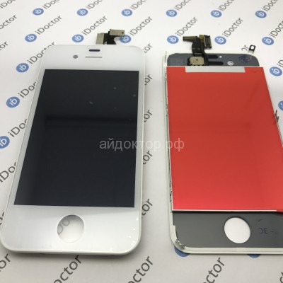 Дисплей iPhone 4 в сборе (белый) ОРИГИНАЛ шлейфа + подсветка копия