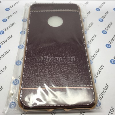 Чехол-накладка - SC010 имитация кожи для Apple iPhone 7 Plus (brown)