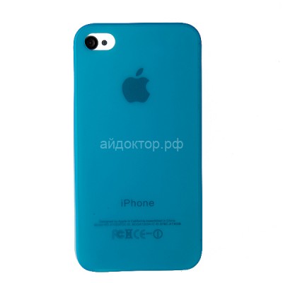 Кейс силиконовый Activ Juicy для Apple iPhone 4 (blue)