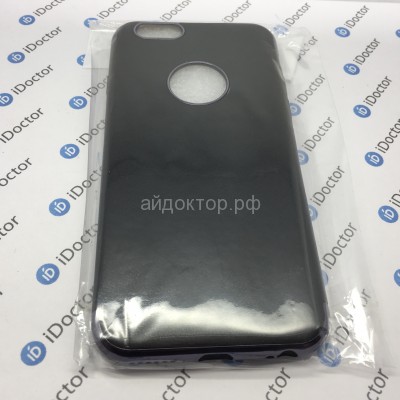 Чехол-накладка - SC019 имитация кожи для Apple iPhone 6 (003) (black)