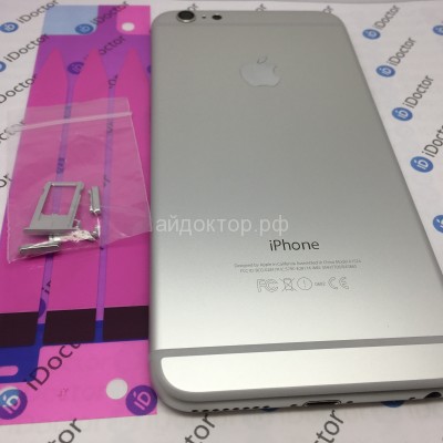 Корпус iPhone 6 Plus с кнопками Серебро Hi-Copy +скотч АКБ
